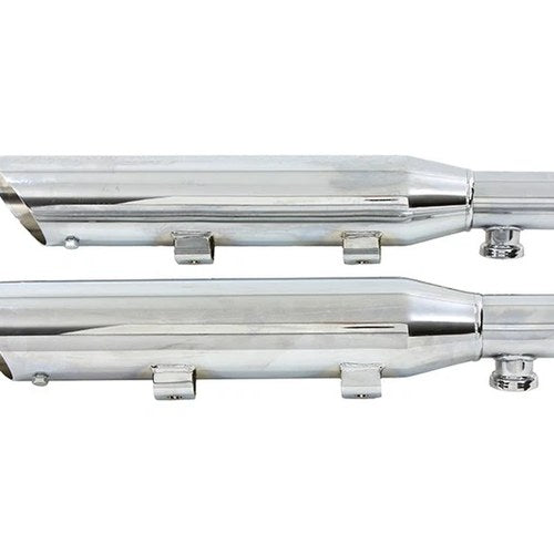 Wyatt Gatling Down Slash Slip-On Muffler Set Chrome for Harley-Davidson