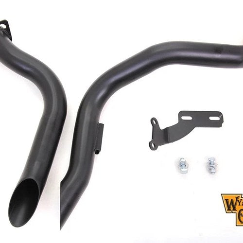 Black Wyatt Gatling Down Draft Drag Pipes for Harley-Davidson