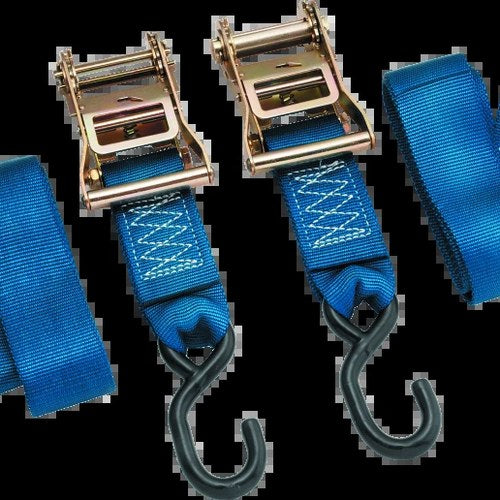 BikeMaster 2x84in Ratchet Tiedown Pair For - Blue
