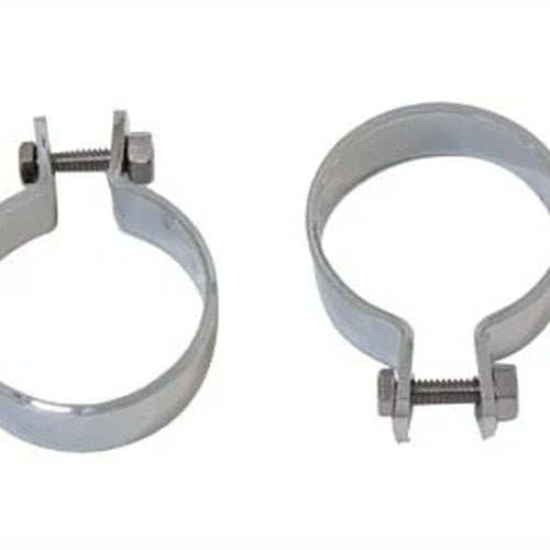 Chrome 2 inch Muffler Body and End Clamp Set for Harley-Davidson