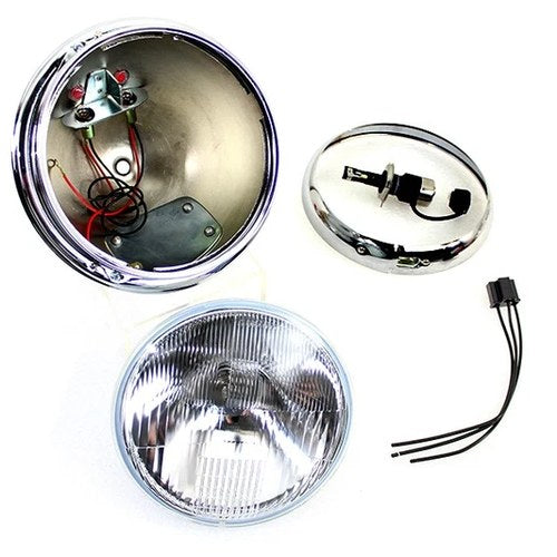 7 inch 12 Volt LED Glide Headlamp Chrome for Harley-Davidson