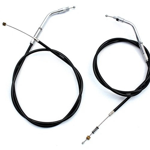 Black Throttle and Idle Cable Set with 36.81 inch Casing for Harley-Davidson