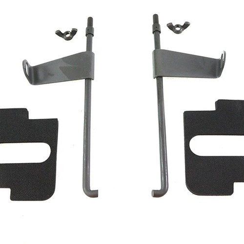 Parkerized Battery Rod Set with Flag and Pads for Harley-Davidson