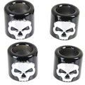 Pushrod Cover Cup Set Black with Chrome Skull Design for Harley-Davidson