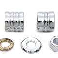 Front Axle Spacer Kit Groove Style Chrome for Harley-Davidson