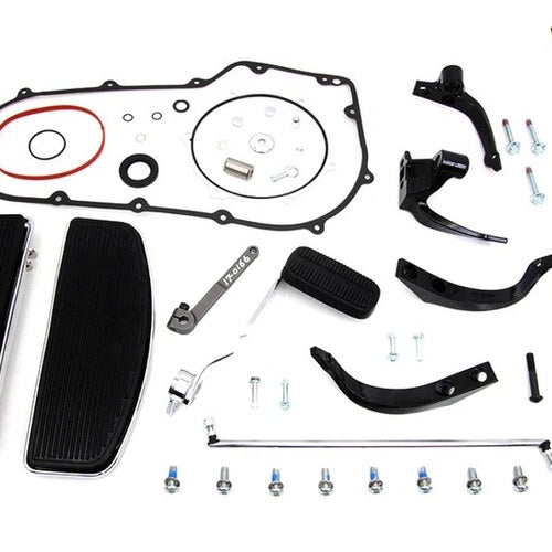 Wyatt Gatling Driver Footboard Kit with Black Brackets for Harley-Davidson