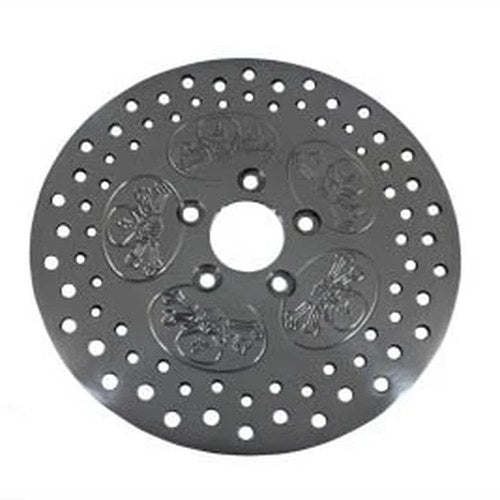 11-1/2 inch Rear Brake Disc Skull Design Polished for Harley-Davidson