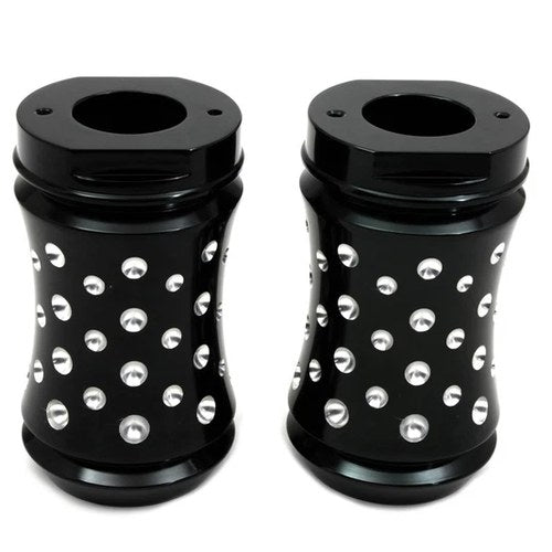 Black Fork Slider Cover Set Agostinni Style for Harley-Davidson