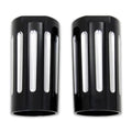 Black Fork Slider Cover Set with Chrome Strip for Harley-Davidson