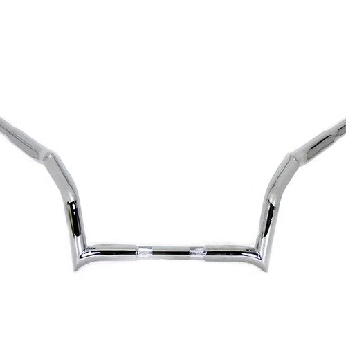 10 inch Z-Bar Handlebar without Indents Chrome for Harley-Davidson