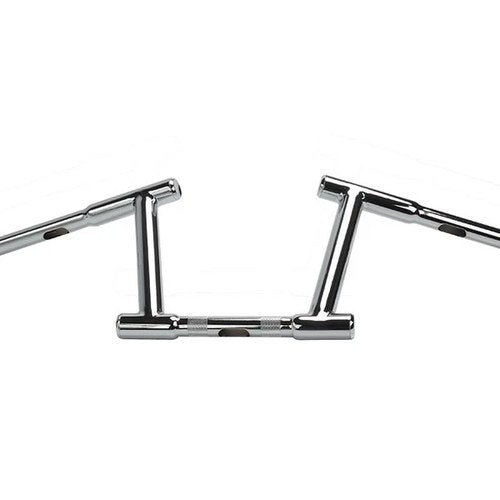 8 inch Z-Bar Racing Handlebar with Indents Chrome for Harley-Davidson
