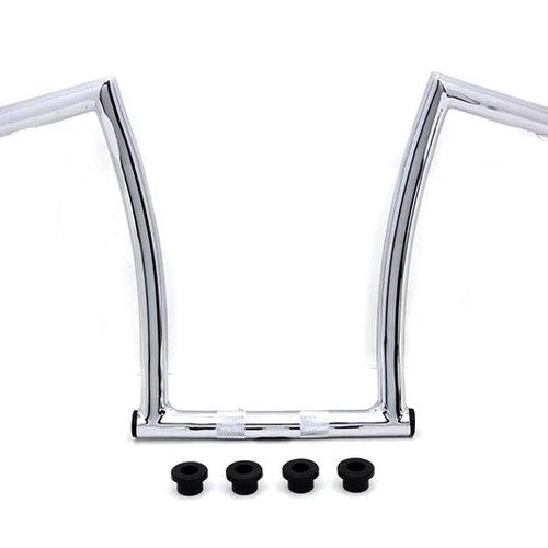 17 inch Chrome ChiZeled Z-Bar Handlebar with Indents for Harley-Davidson