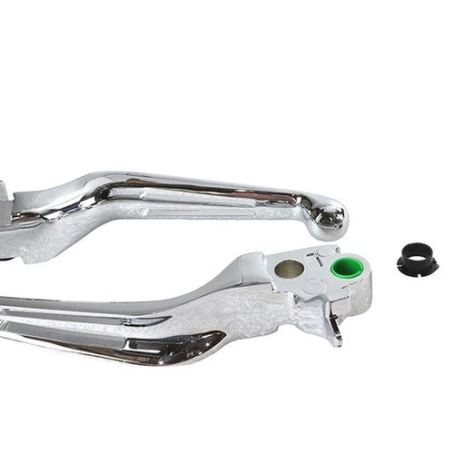 Chrome Slotted Hand Lever Set for Harley-Davidson