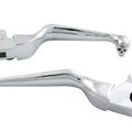 Chrome Contour Hand Lever Set with Skull Ends for Harley-Davidson