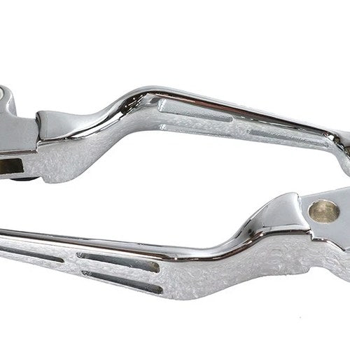 Chrome Slotted Hand Lever Set for Harley-Davidson