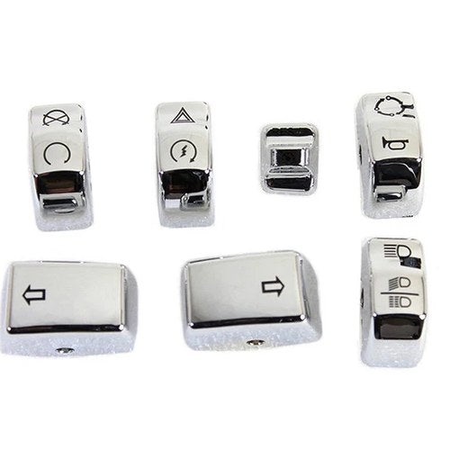 Handlebar Switch Cap Set Chrome for Harley-Davidson