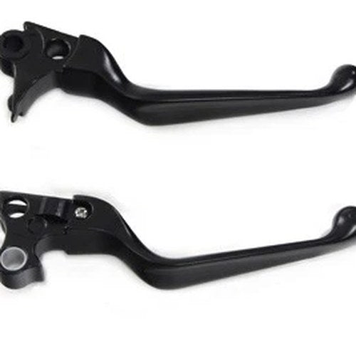 Black V-Cut Hand Lever Set for Harley-Davidson