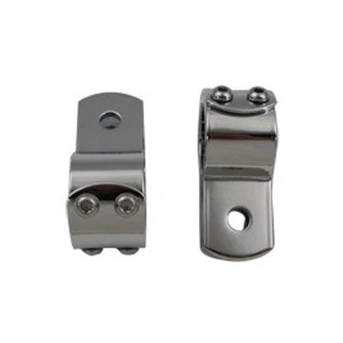 Chrome 1-1/4 inch Footpeg Mount Clamp Set for Harley-Davidson