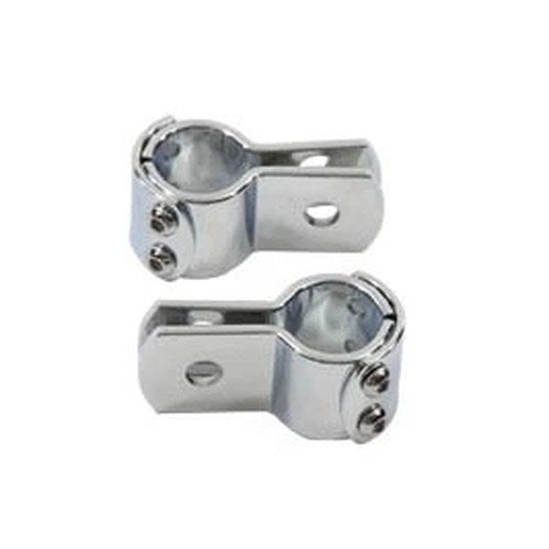 Chrome 1 inch Footpeg Mount Clamp Set for Harley-Davidson