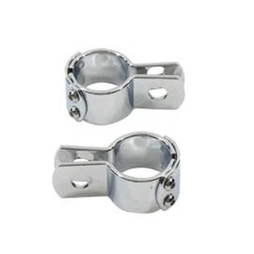 Chrome 1-1/2 inch Footpeg Mount Clamp Set for Harley-Davidson