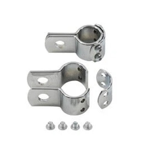 Chrome 1-1/8 inch Footpeg Mount Clamp Set for Harley-Davidson
