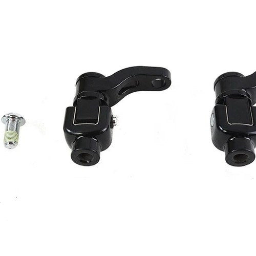 360� Adjustable Passenger Footpeg Mount Kit Black for Harley-Davidson