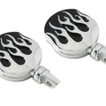 Chrome Flame Style Highway Bar Footpeg Set for Harley-Davidson