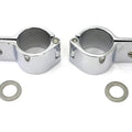 Chrome 1-1/4 inch Footpeg Mount Clamp Set for Harley-Davidson