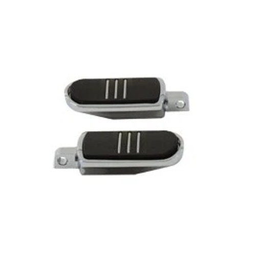 Chrome Footpeg Set with Rubber Inlay for Harley-Davidson
