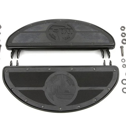 World's Fair Style Half Moon Footboard Set Black for Harley-Davidson