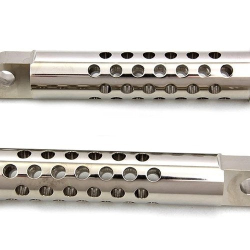 Billet Shooter Style Footpeg Set Nickel Plated for Harley-Davidson