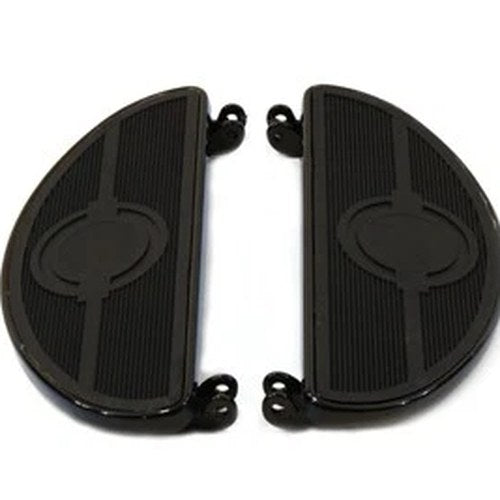 Driver Black Footboard Set with Bullseye Design for Harley-Davidson