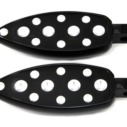 Black Teardrop Style Footpeg Set for Harley-Davidson