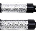 Chrome Bullet Style Footpeg Set with Black Ends for Harley-Davidson