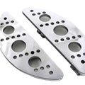 Driver Chrome Drilled Half Moon Footboard Set for Harley-Davidson