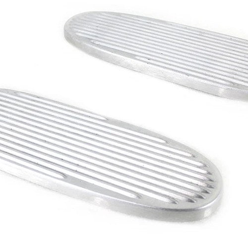 Ribbed Polished Footboard Set for Harley-Davidson