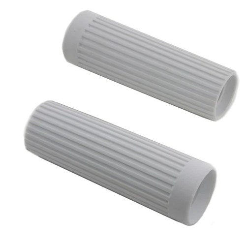 Replica Rib Style White Grip Set for Harley-Davidson
