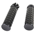 Black Grained Style Handlebar Grip Set for Harley-Davidson