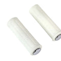 Replica White Waffle Style Grip Set with Chrome Plugs for Harley-Davidson