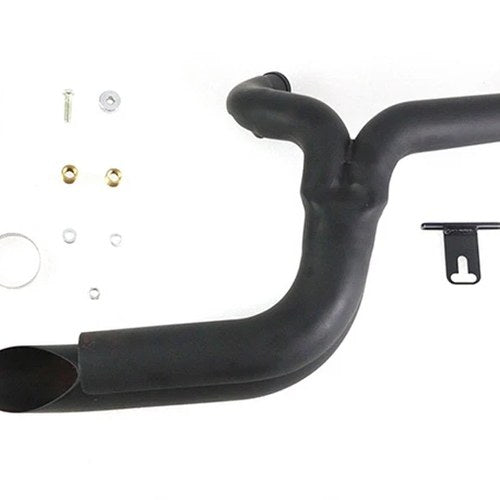 2 into 1 Exhaust Header Set Black for Harley-Davidson