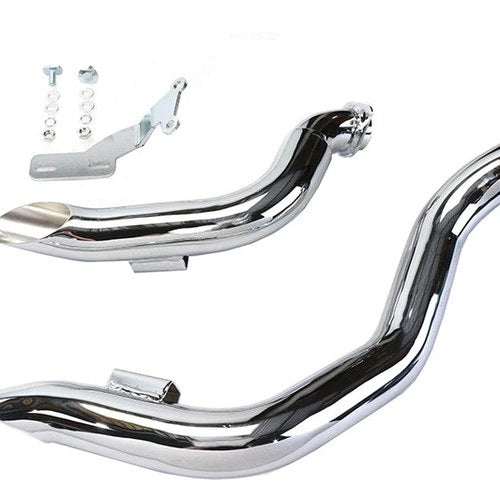 Chrome Wyatt Gatling Down Draft Drag Pipes for Harley-Davidson