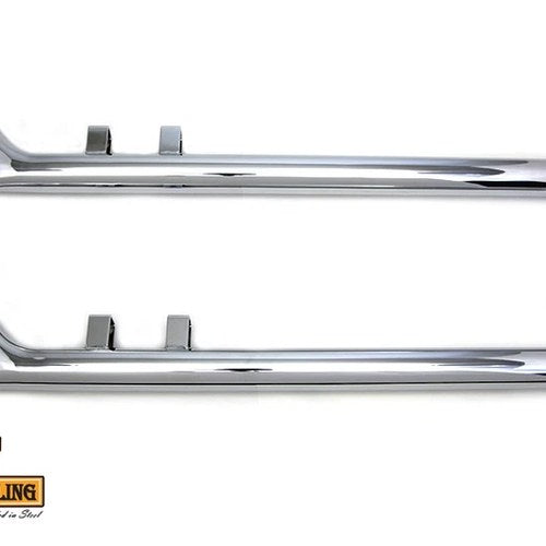 Wyatt Gatling 32 inch Scalloped Fishtail Set Chrome for Harley-Davidson