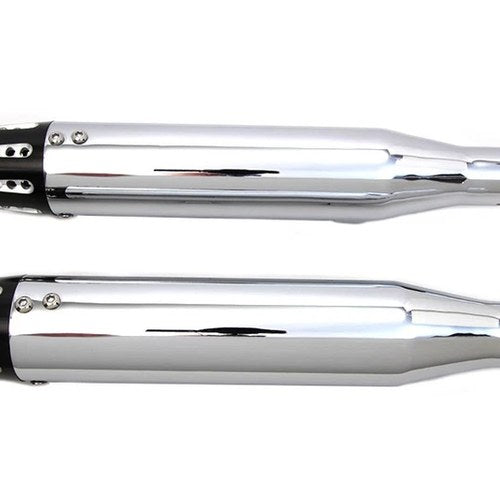Chrome Tapered Revolver Tip Muffler Set for Harley-Davidson