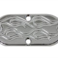 Oval Inspection Chrome Flame for Harley-Davidson