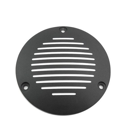 Black Grooved 3-Hole Derby Cover for Harley-Davidson