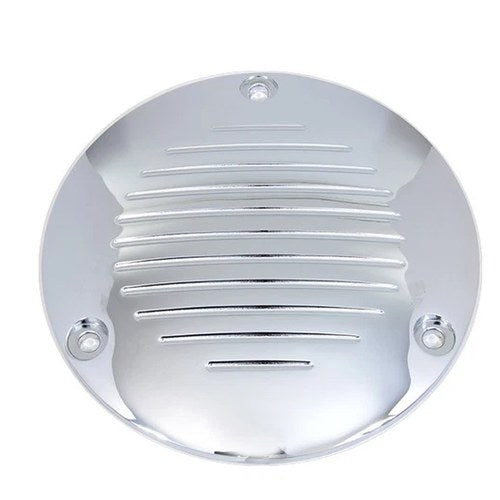 Chrome Grooved 3-Hole Derby Cover for Harley-Davidson