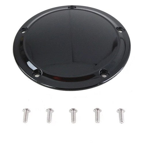 Gloss Black 5 Hole Smooth Derby Cover for Harley-Davidson