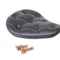 Black Vinyl Solo Seat with Buttons for Harley-Davidson