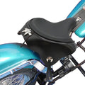 Black Leather Solo Seat with Skirt for Harley-Davidson