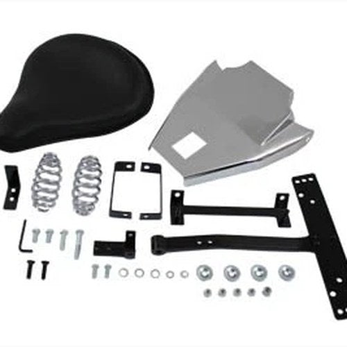 Black Leather Solo Seat with Mount Kit for Harley-Davidson